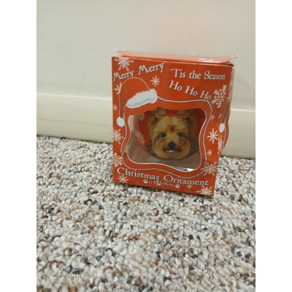ES Pets Dog Christmas Ornament Unbreakable Ball New Yorkie